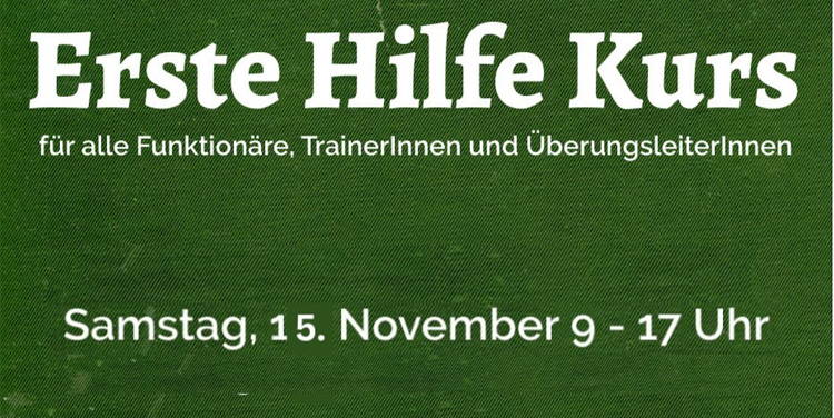 Kostenloser Erste-Hilfe-Kurs für Mitglieder!