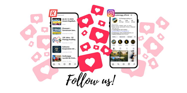 Folge uns – bleib immer auf dem Laufenden! 📲🖤💙