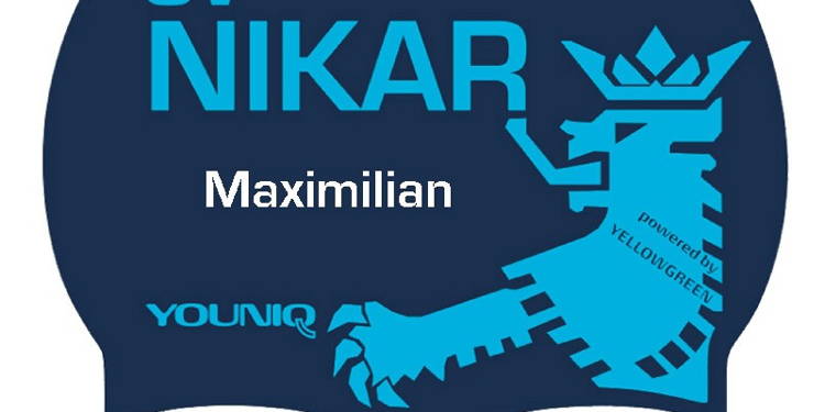 Nikar-Badekappe mit Namensaufdruck