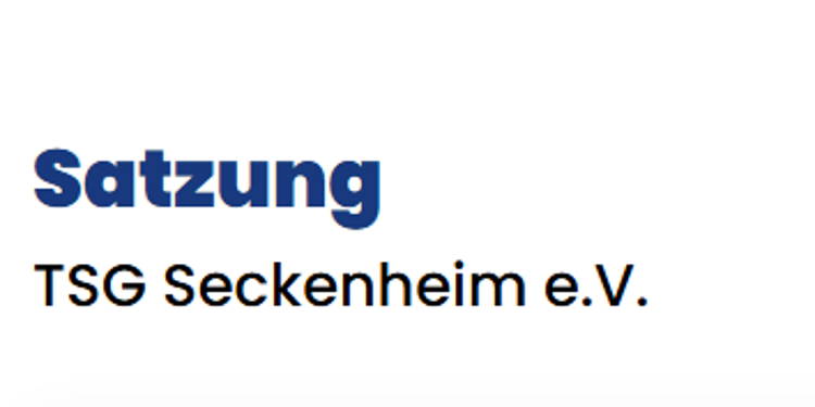 Aktuelle Satzung der TSG Seckenheim e.V.