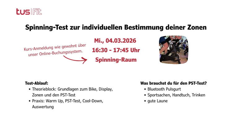 2. Runde: Spinning-Test zur individuellen Bestimmung deiner Zonen am 04.03.2026