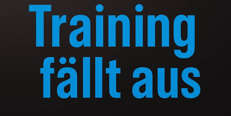 Trainingsausfall Montags 17.00 Uhr STO Terassenufer am 08.09.