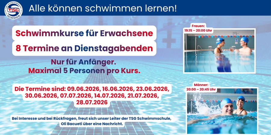 Neu: Anfänger-Schwimmkurs für Erwachsene